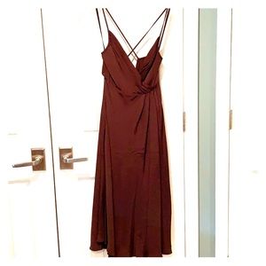 JCrew brown silk dress